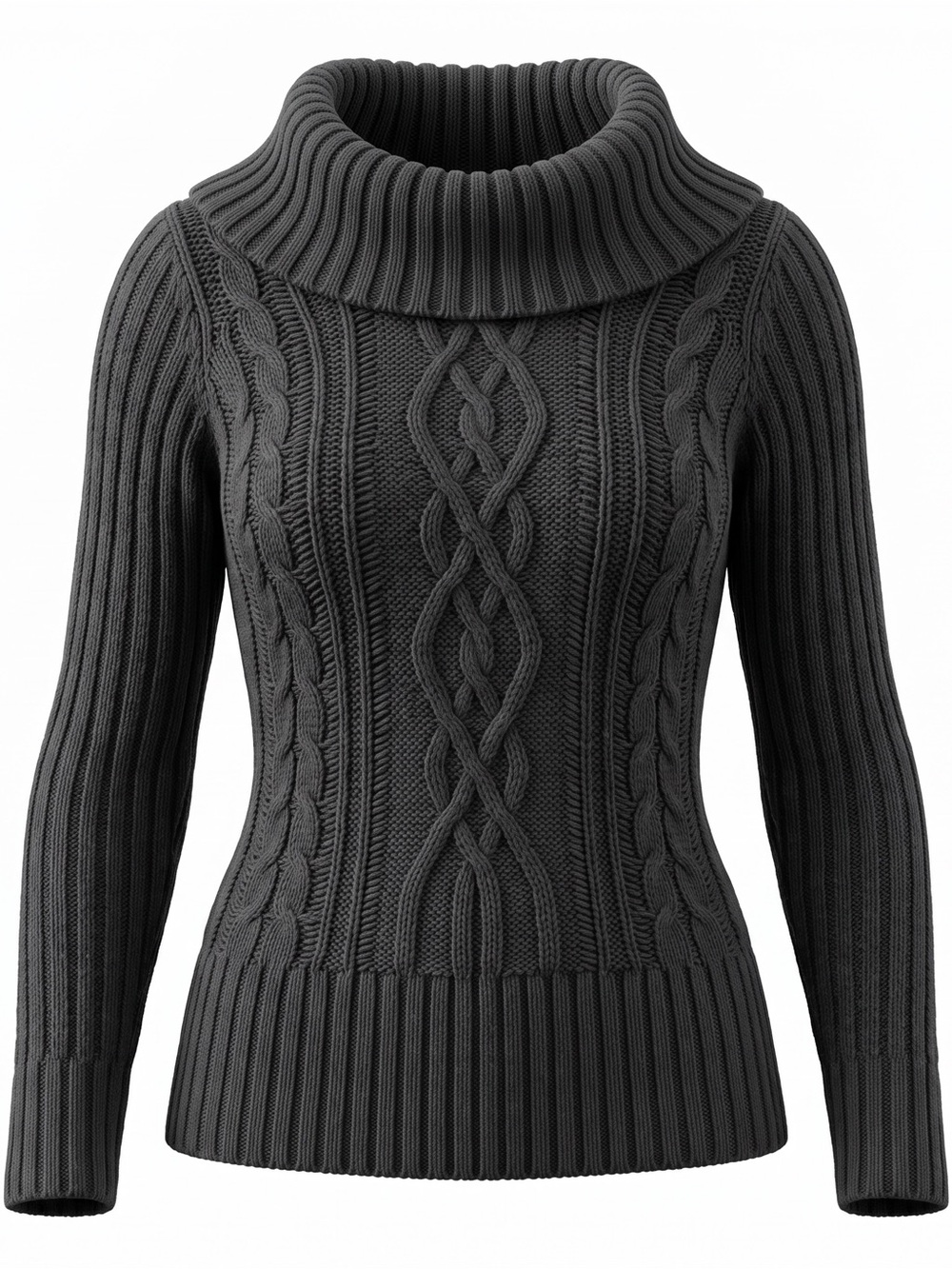 Arizona Jean Co. Black Cable Knit Cowl Neck Sweater Women’s M